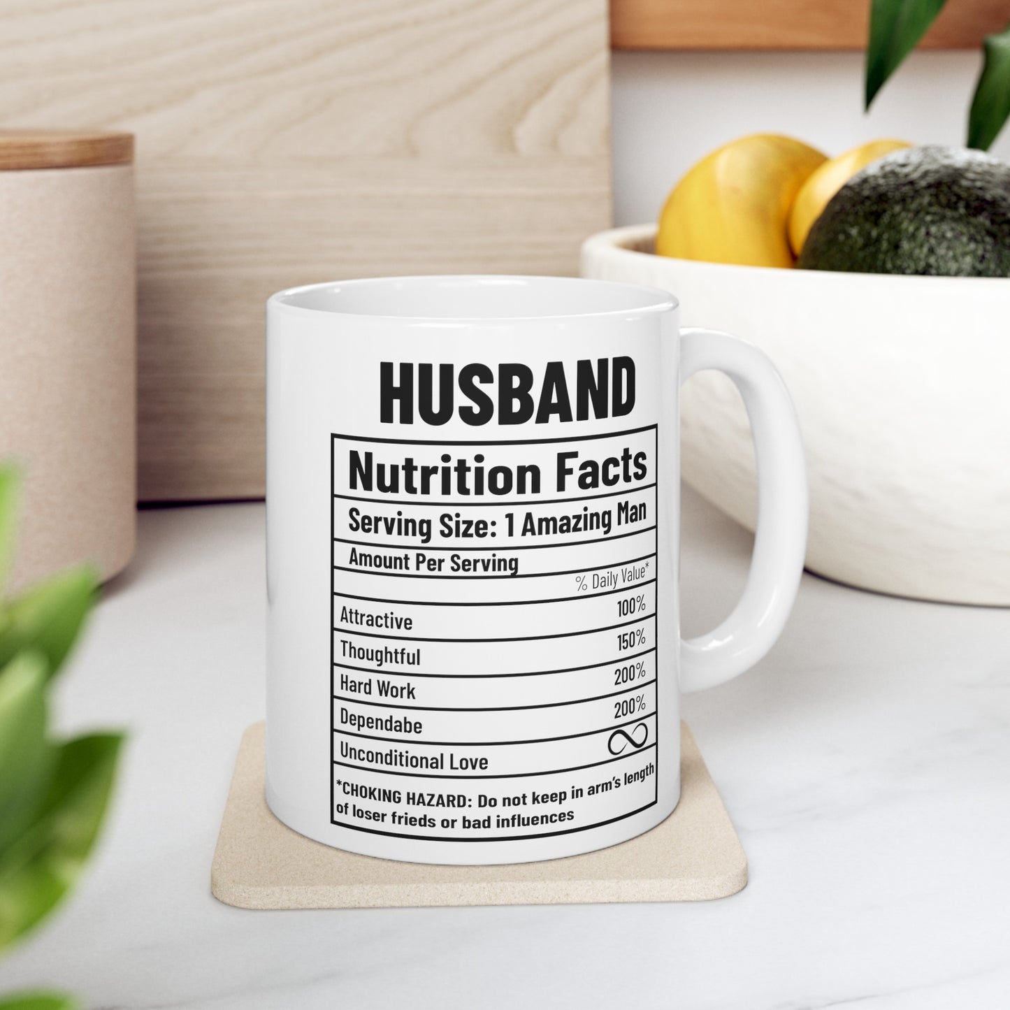 To My Husband | Nutrition Facts Ceramic Mug, (11oz, 15oz)