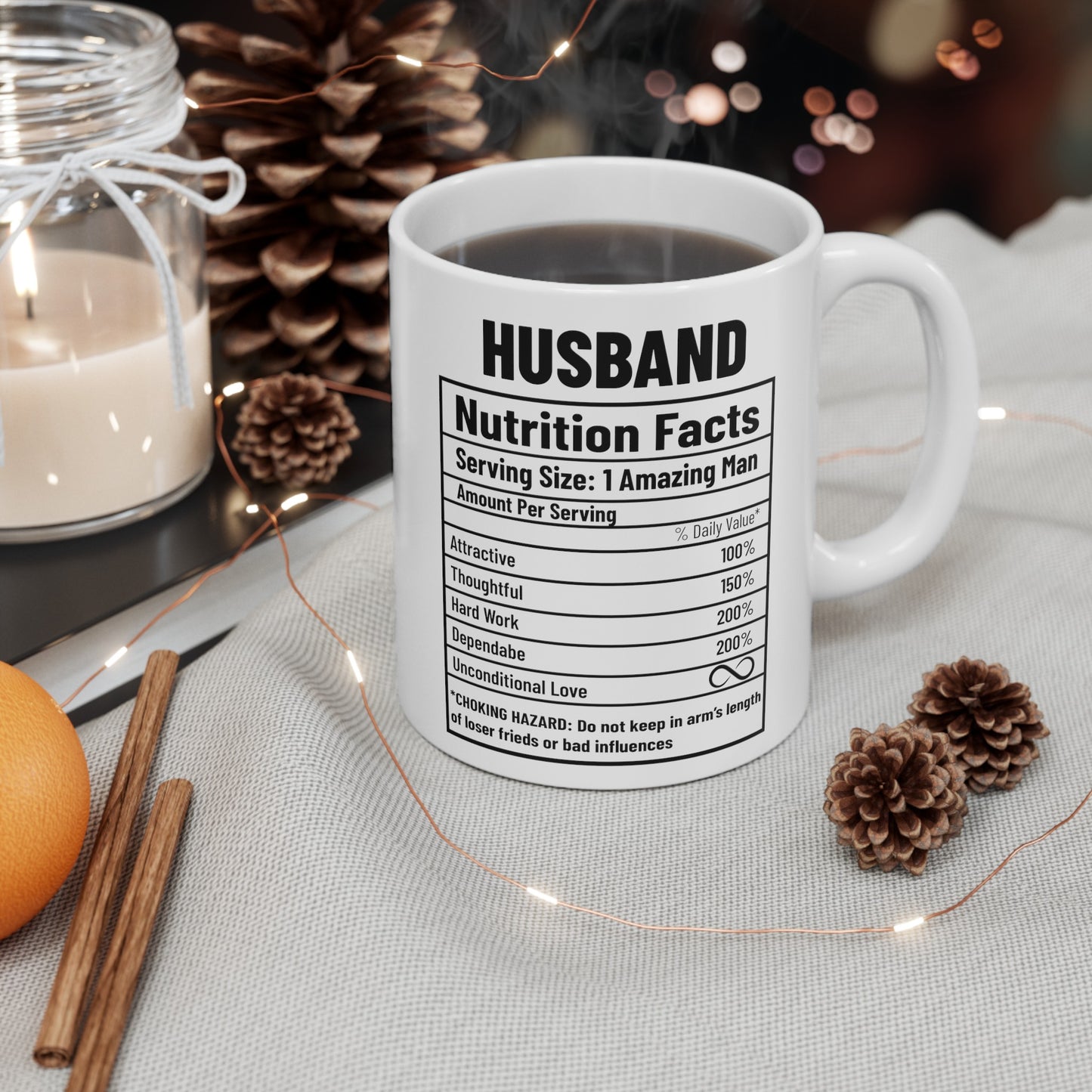 To My Husband | Nutrition Facts Ceramic Mug, (11oz, 15oz)