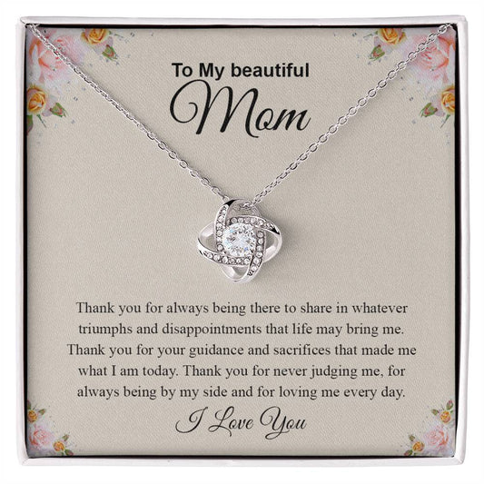 To My Beautiful Mom | Love Knot Necklace